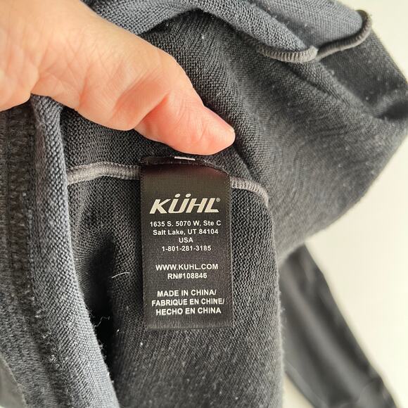 Kuhl Men’s 1/4 Zip Pullover Black and Grey Layer Size M Gorpcore Outdoors Travel - Picture 9 of 9